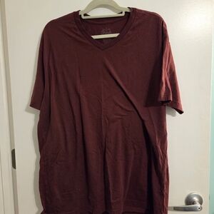 Fresh Clean Threads Burgandy V Neck T Shirt